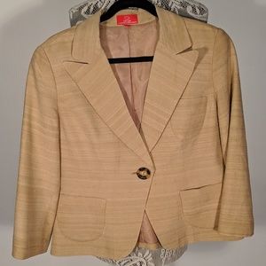Oscar de la Renta beige textured Blazer